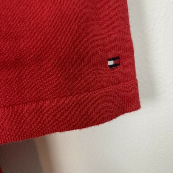 Tommy Hilfiger Essential Argyle V-Neck Sweater Red Size Large - Picture 3 of 6